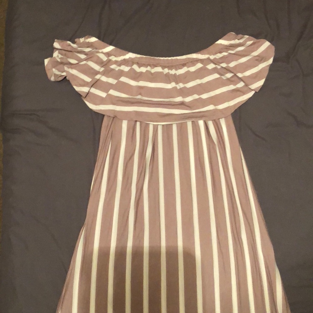 Lavender off the shoulder maxi dress